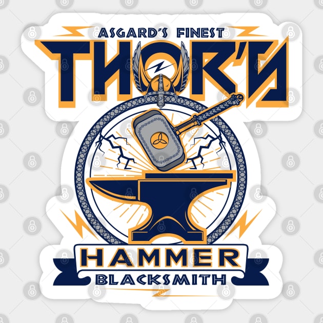 Thor's Blacksmith Sticker by Alema Art